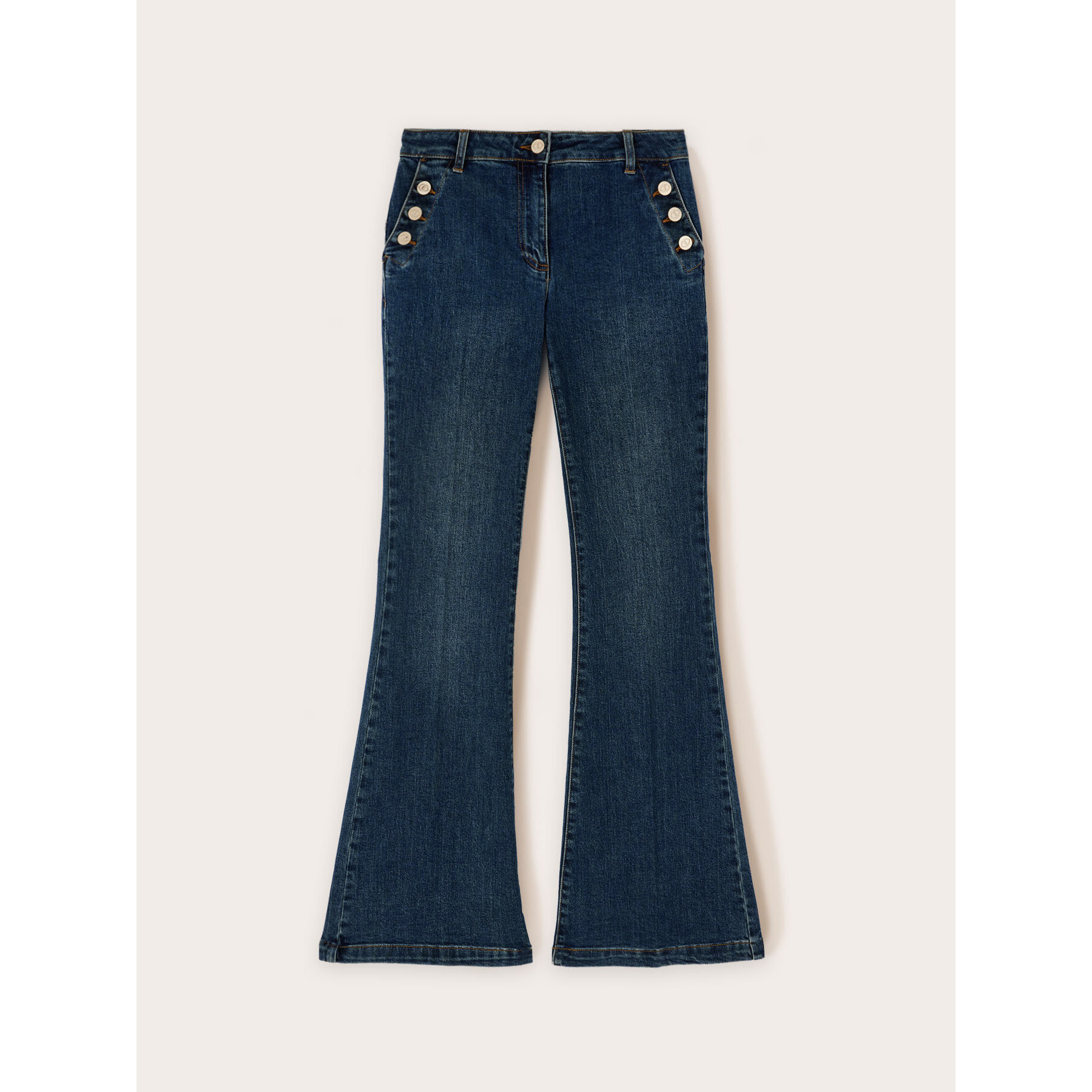 Motivi - Jeans flare con motivo bottoni - Blu