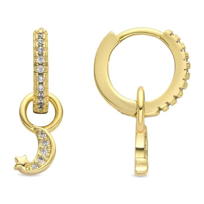 Pendientes acabado oro amarillo de 18k y Circonita Brillante