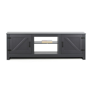 Mobiletto TV grigio scuro con 2 vani e 2 ante 180x42x60 cm