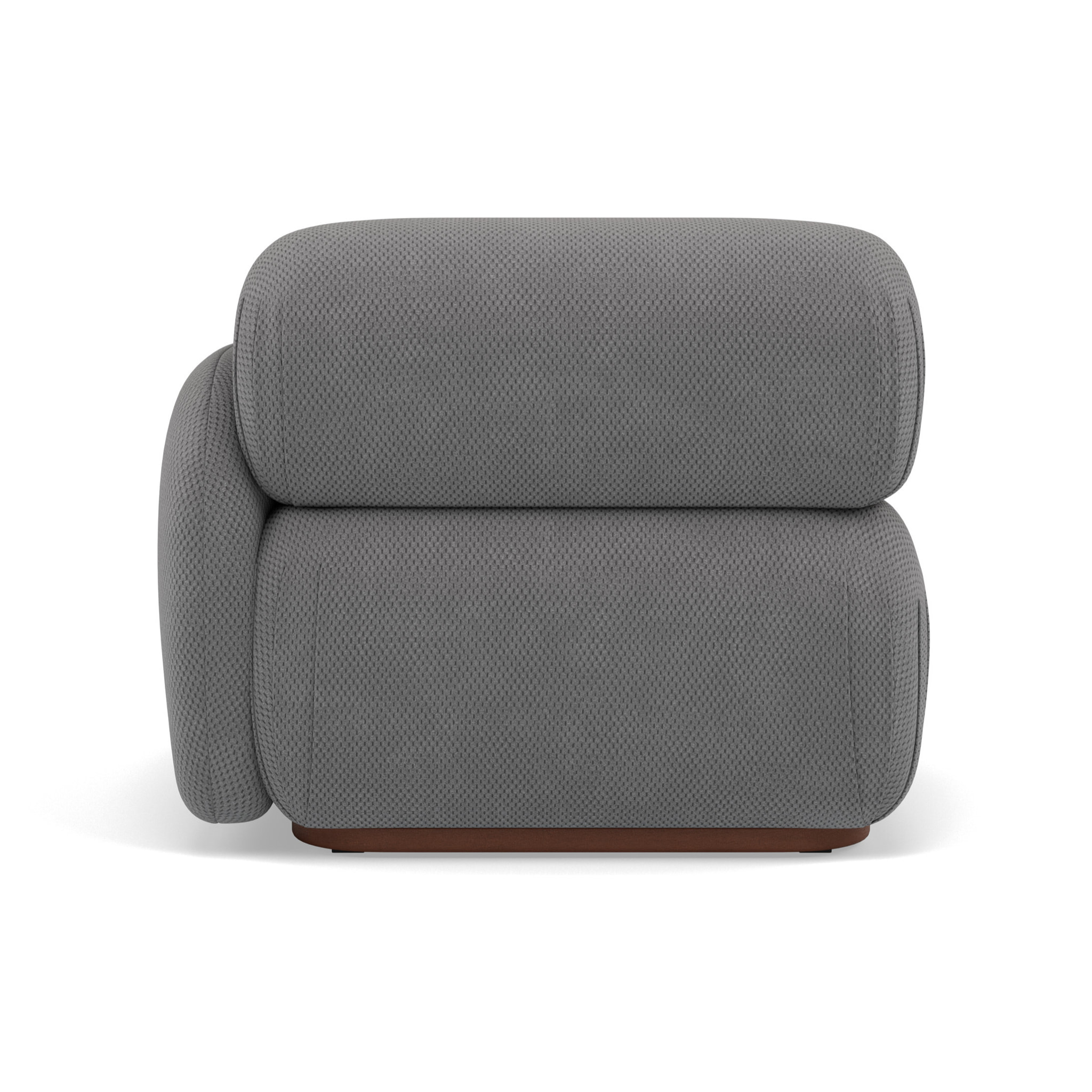 Penelope - module d'assise droit en velours texturé - Gris