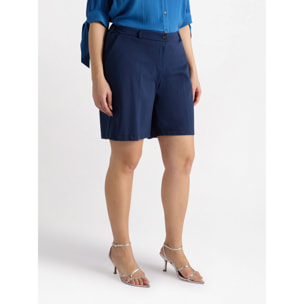 Fiorella Rubino - Pantalón corto en punto Milano - Azul