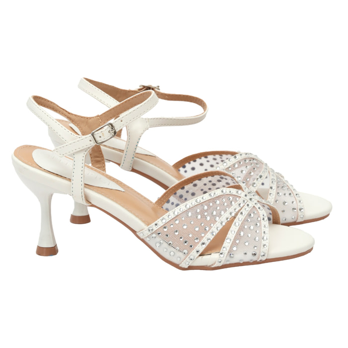 Sandali con strass - tacco 8,0 cm
