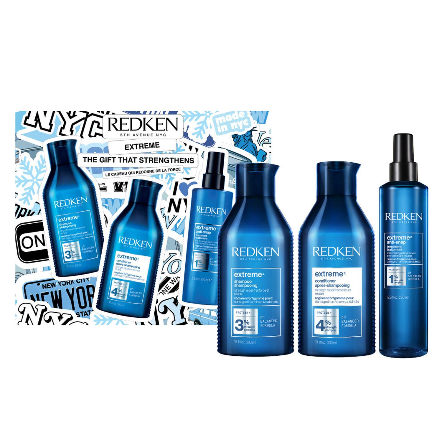 Extreme - Coffret Shampooing + Conditioner + Soin Sans Rinçage