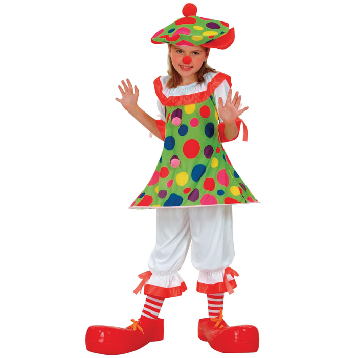 Travestimento Clown Monella Costume Carnevale Multicolore Bambina