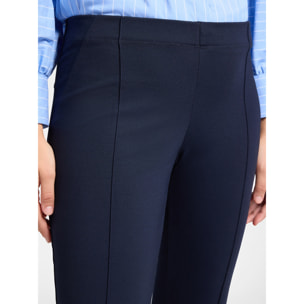 Elena Mirò - Pantalones slim fit en punto milanés - Azul