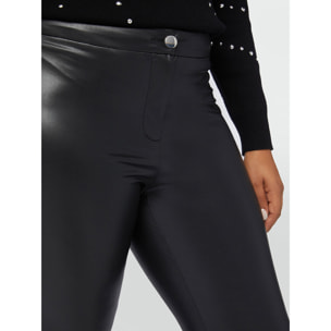 Fiorella Rubino - Pantaloni kick flare in tessuto spalmato - Nero