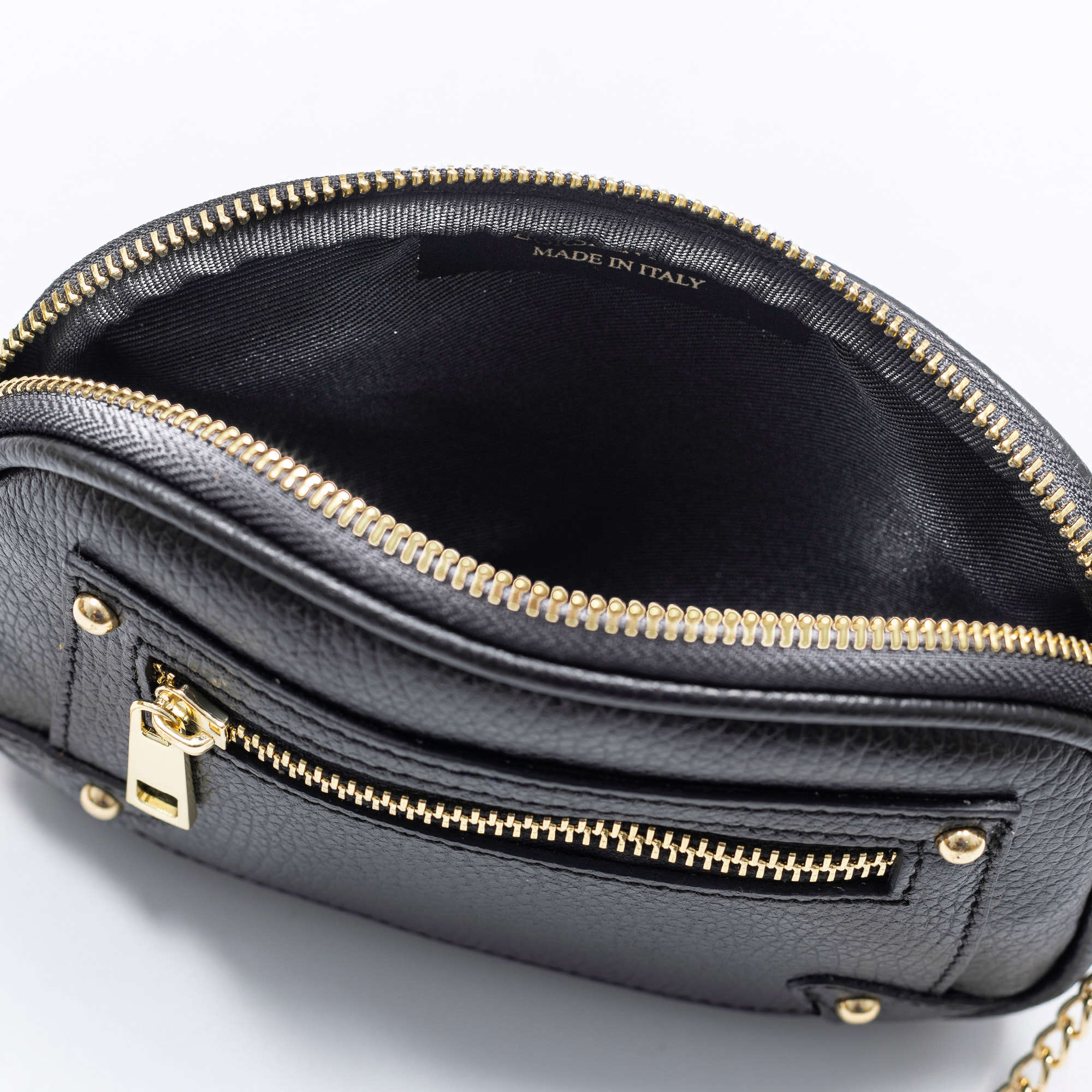 Asola borsa a tracolla, in pelle autentica finitura dollaro.