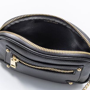 Asola borsa a tracolla, in pelle autentica finitura dollaro.