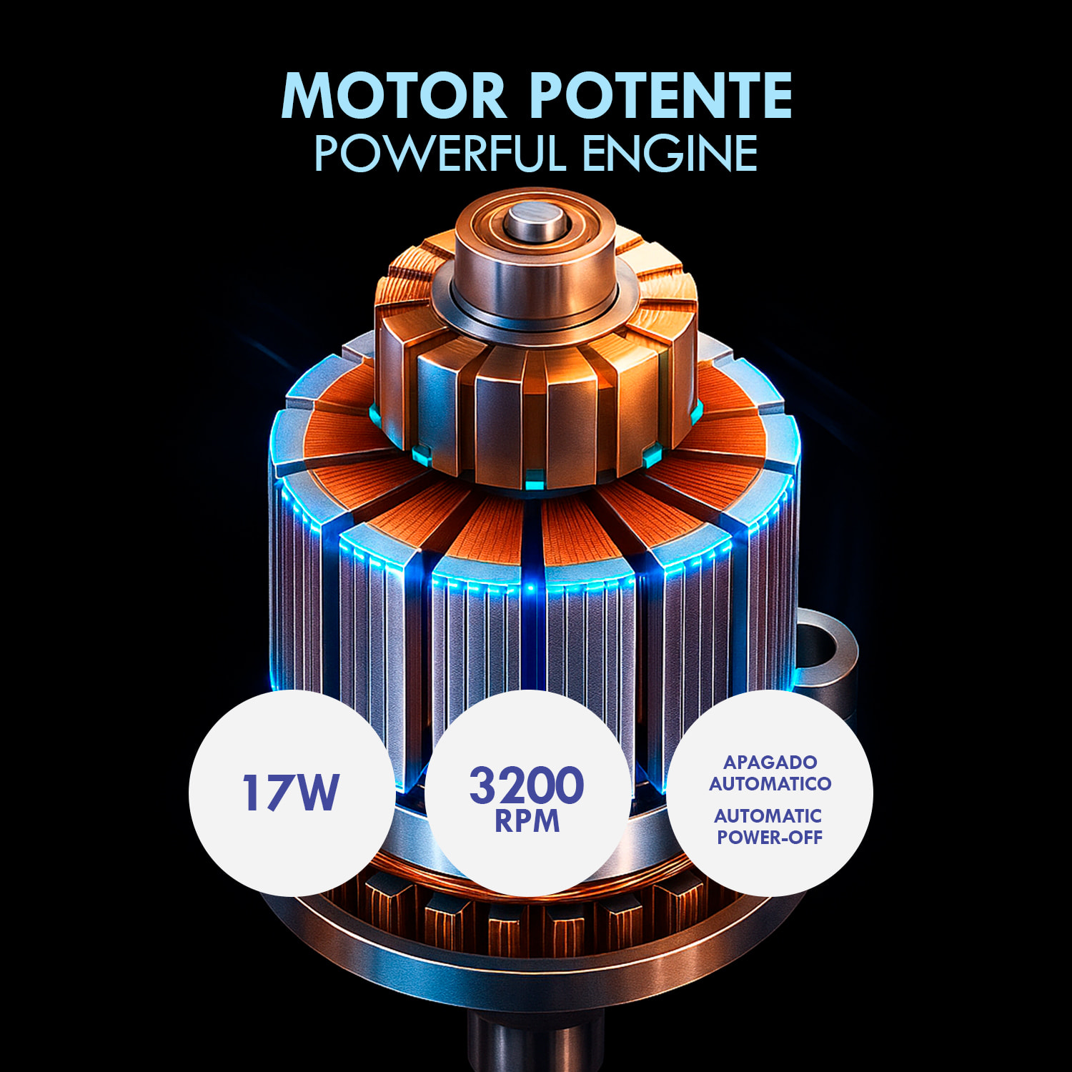 Pistolet de massage en forme de U avec 9 modes et intensités, écran LCD et 4 têtes interchangeables. Avec batterie rechargeable et fonction turbo par pression.