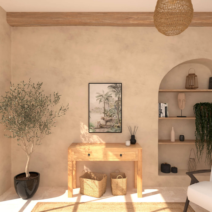 Toile imprimée "Alyssa" - bois - 60x90 cm