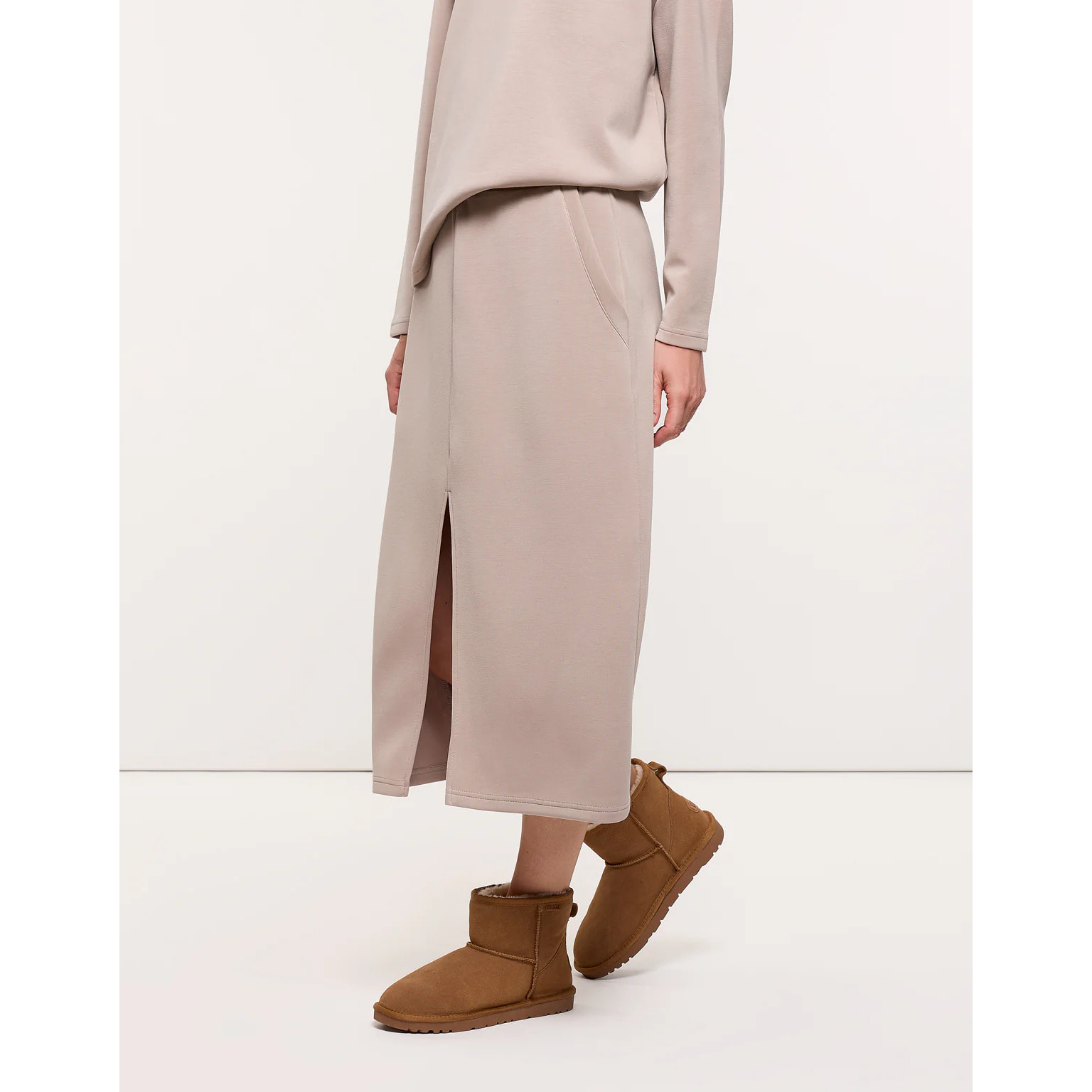 Falda Midi Beige - Lonchi