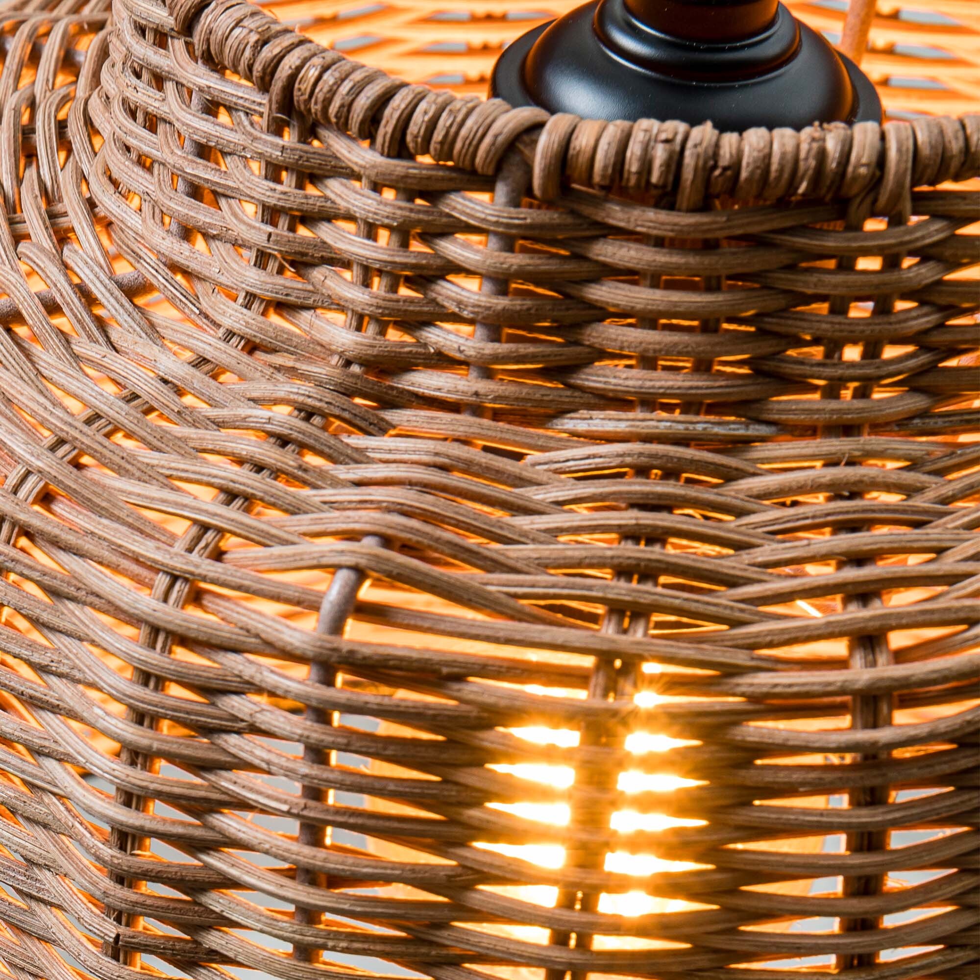 SAIPAN Lampe suspension noire/rotin