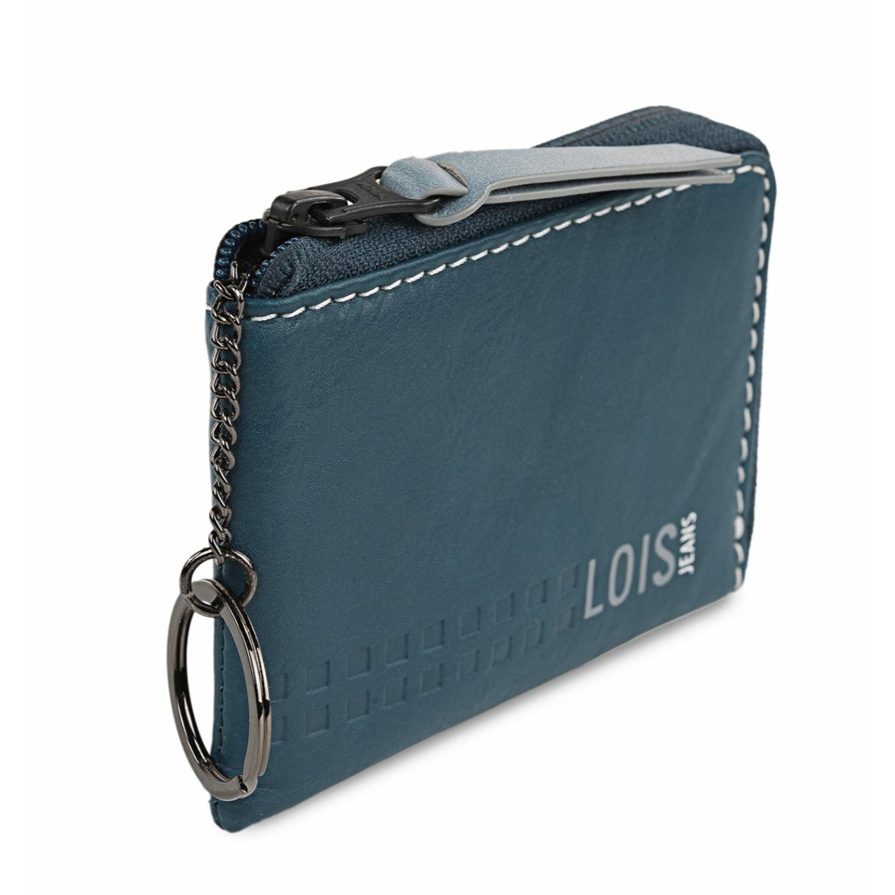 Monedero Piel Hombre Lois Temple Azul-Gris