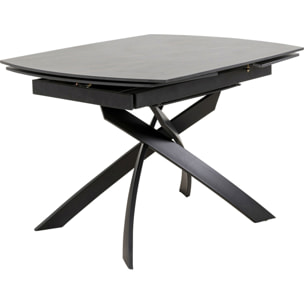 Table à rallonges Twist 180x90cm noire Kare Design