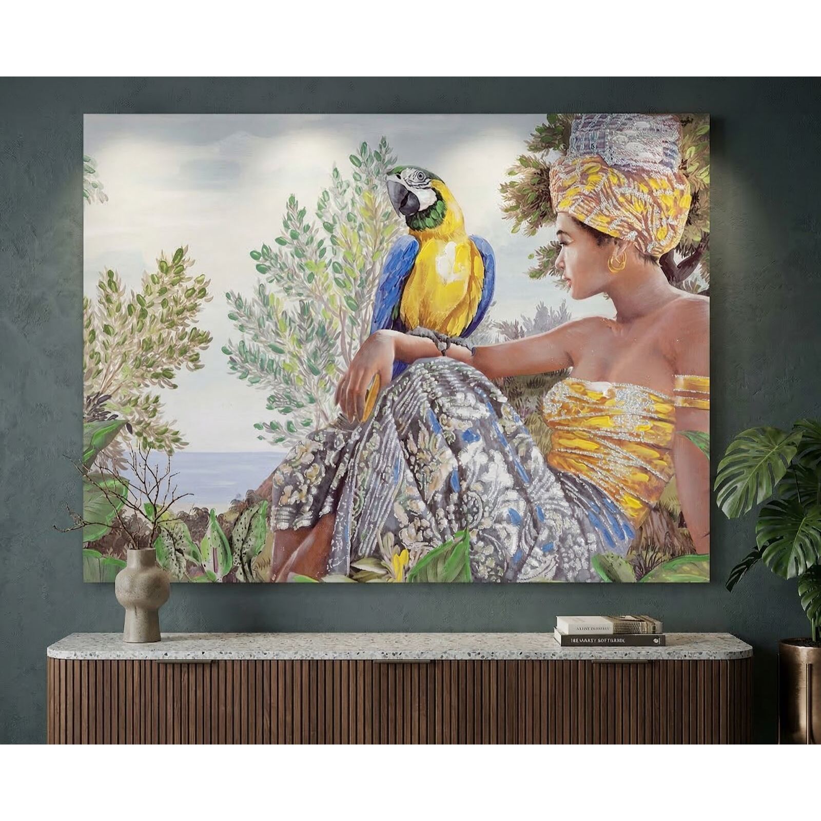 DIPINTO SU TELA KENDA ORIZZONTALE CM 120X3X90