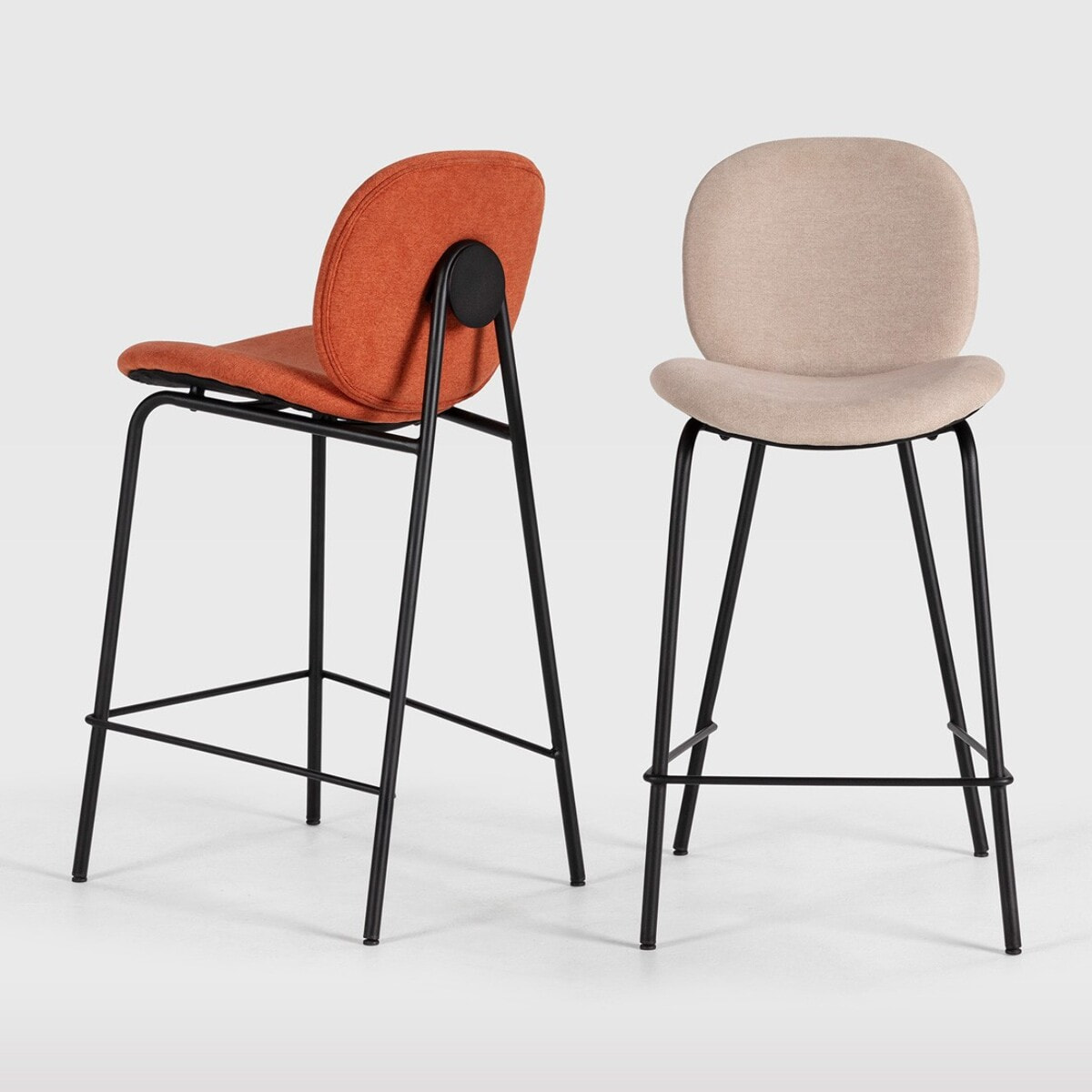 Lot de 2 tabourets en tissu - BOREAL