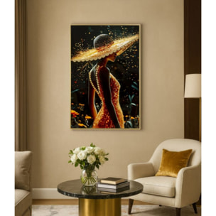 STAMPA DECORATA SU TELA LACCATA C/CORNICE ILLUMY -A- CM 62X3,5
X92