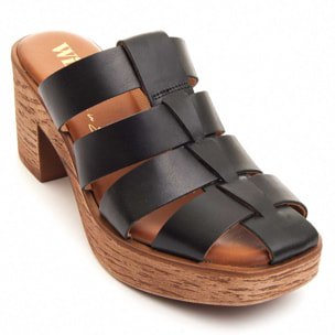 Sandalias De Tacón - Negro - Altura: 6 cm