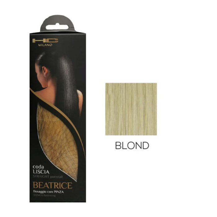 HC MILANO Coda Liscia Beatrice Fissaggio Con Pinza Colore BLOND