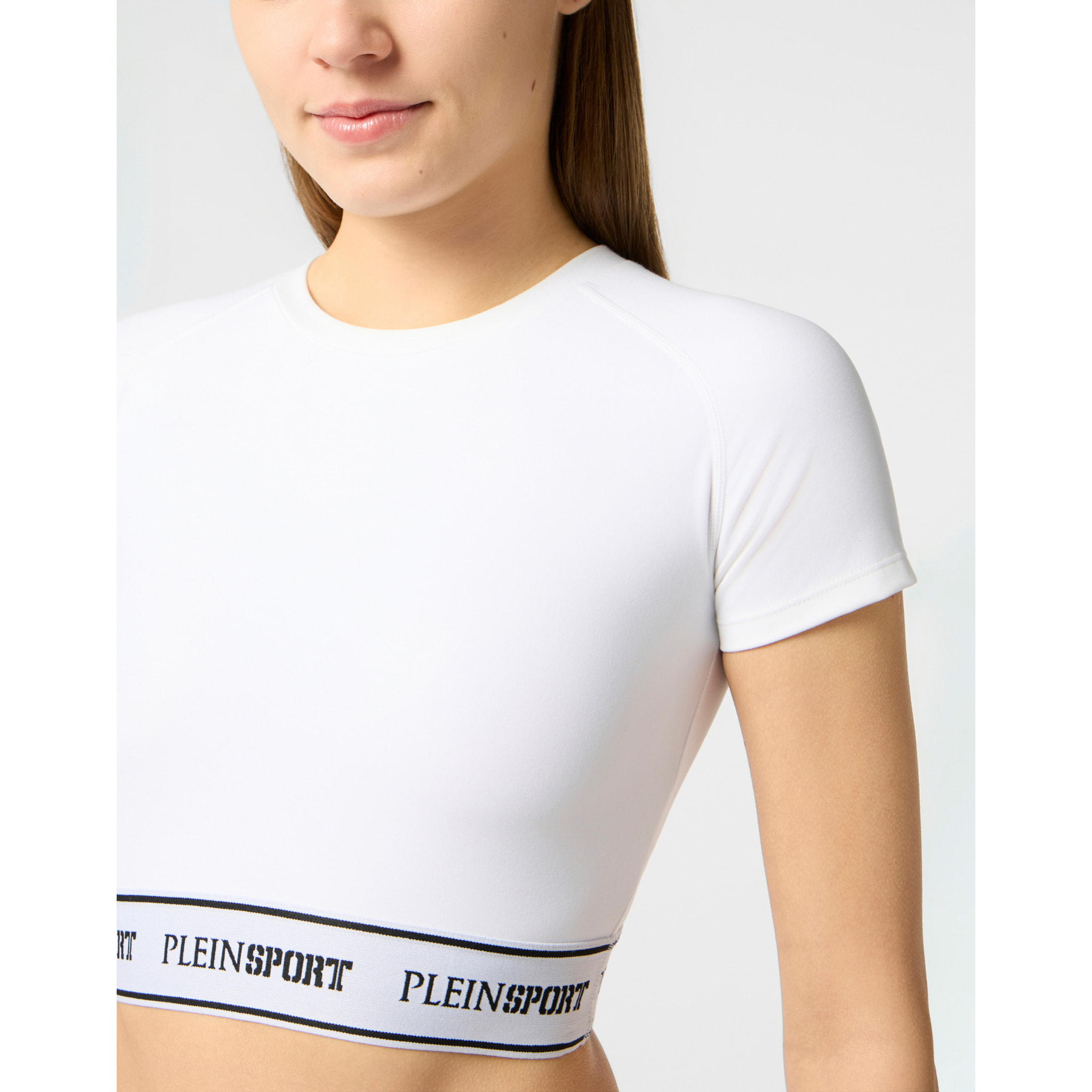 PLEIN SPORT Fleece Cropped T-Shirt