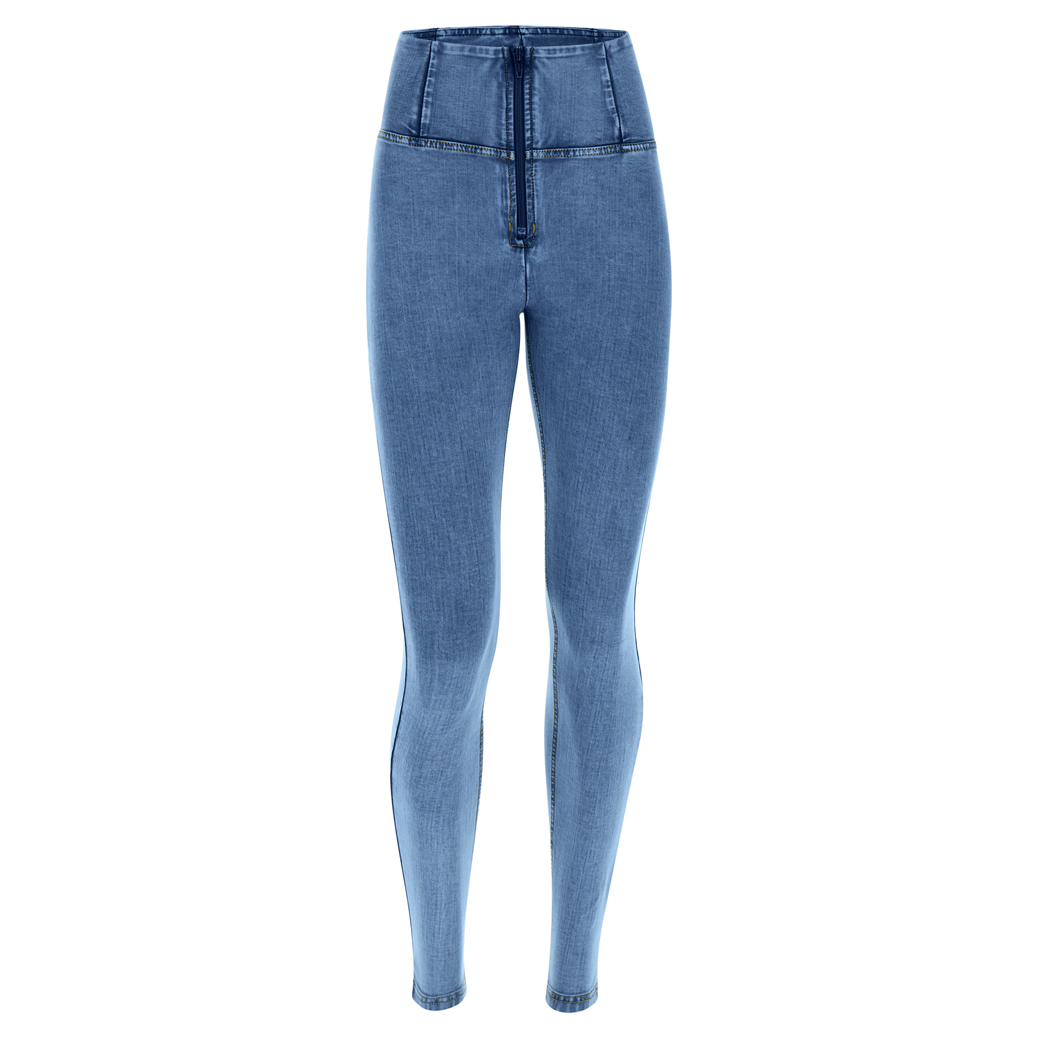 Pantaloni push up WR.UP® skinny vita alta in jersey-denim