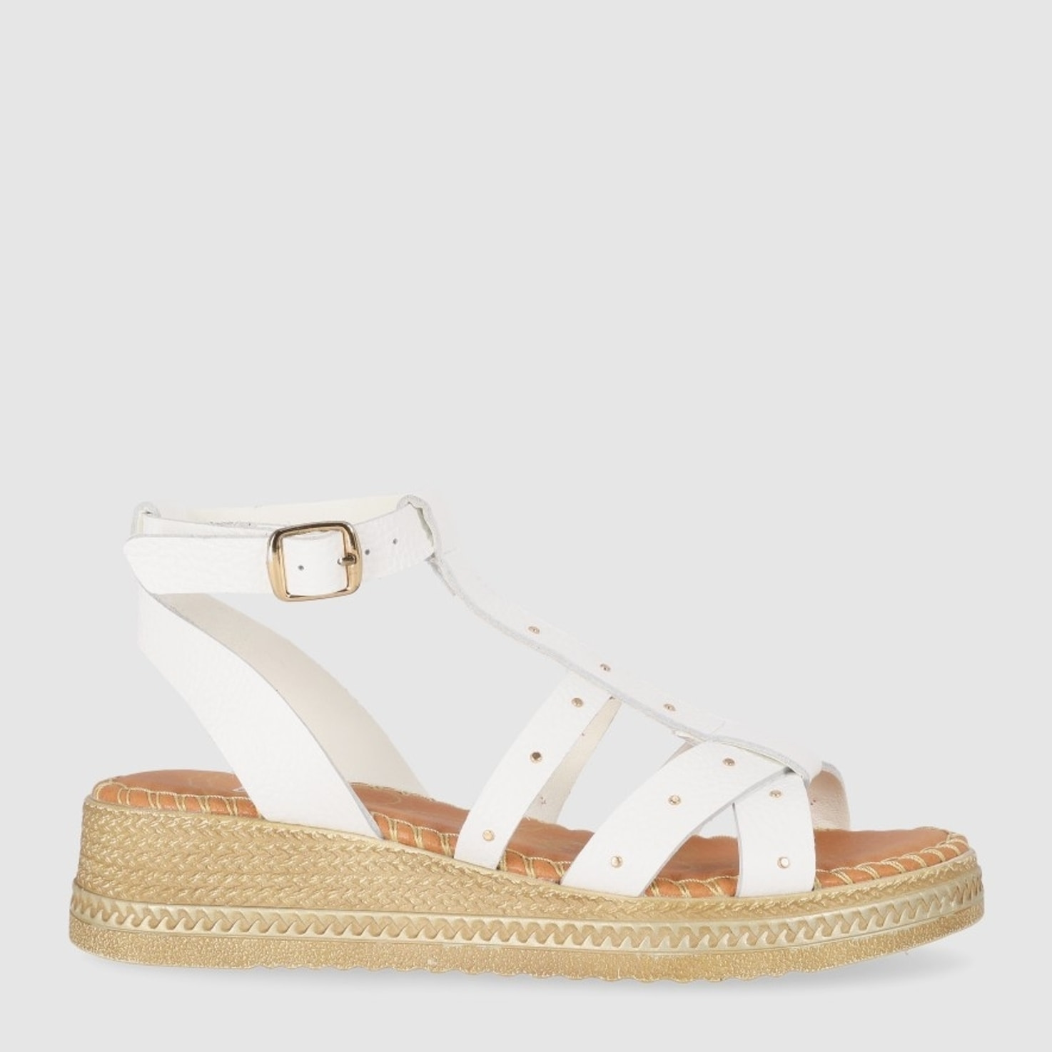 Sandalias de Piel - Blanco - Tacón: 5 cm