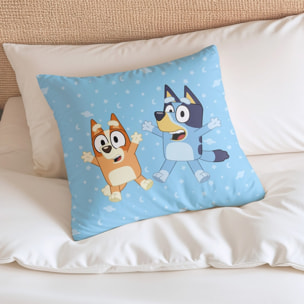Funda cojin BLUEY con relleno 45x45 .