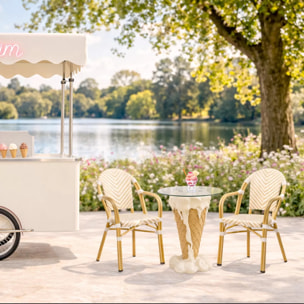 Chaise de jardin avec accoudoirs Montmartre beige Kare Design