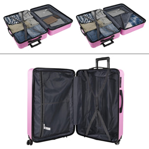 Juego De Maletas Rígidas Abs Itaca Ness Fucsia