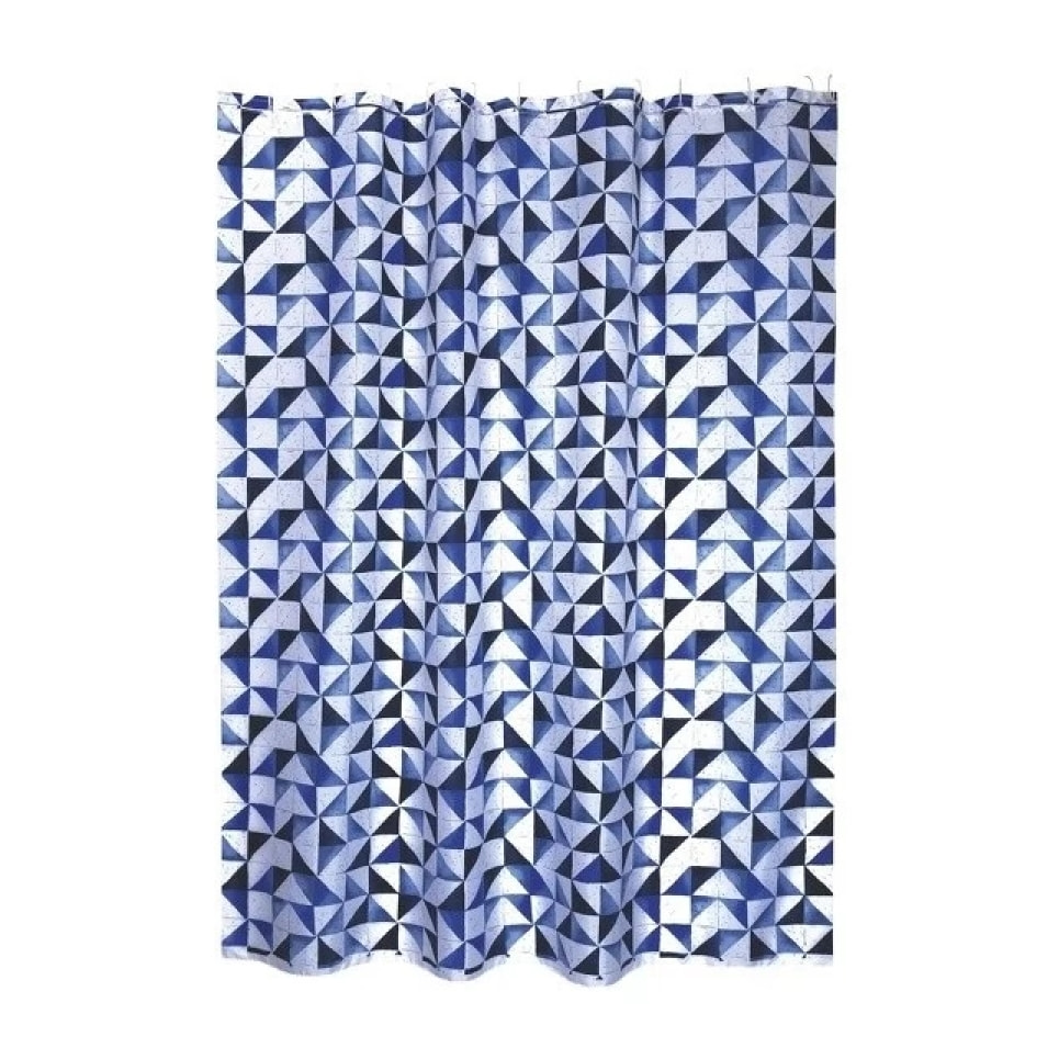 Rideau de douche Polyester CALULA 180x200cm QUALITE PREMIUM Bleu - Anneaux inclus MSV