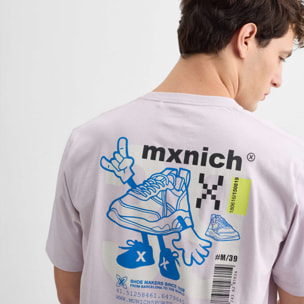 Camiseta oversize MUNICH streetwear de algodón orgánico lila