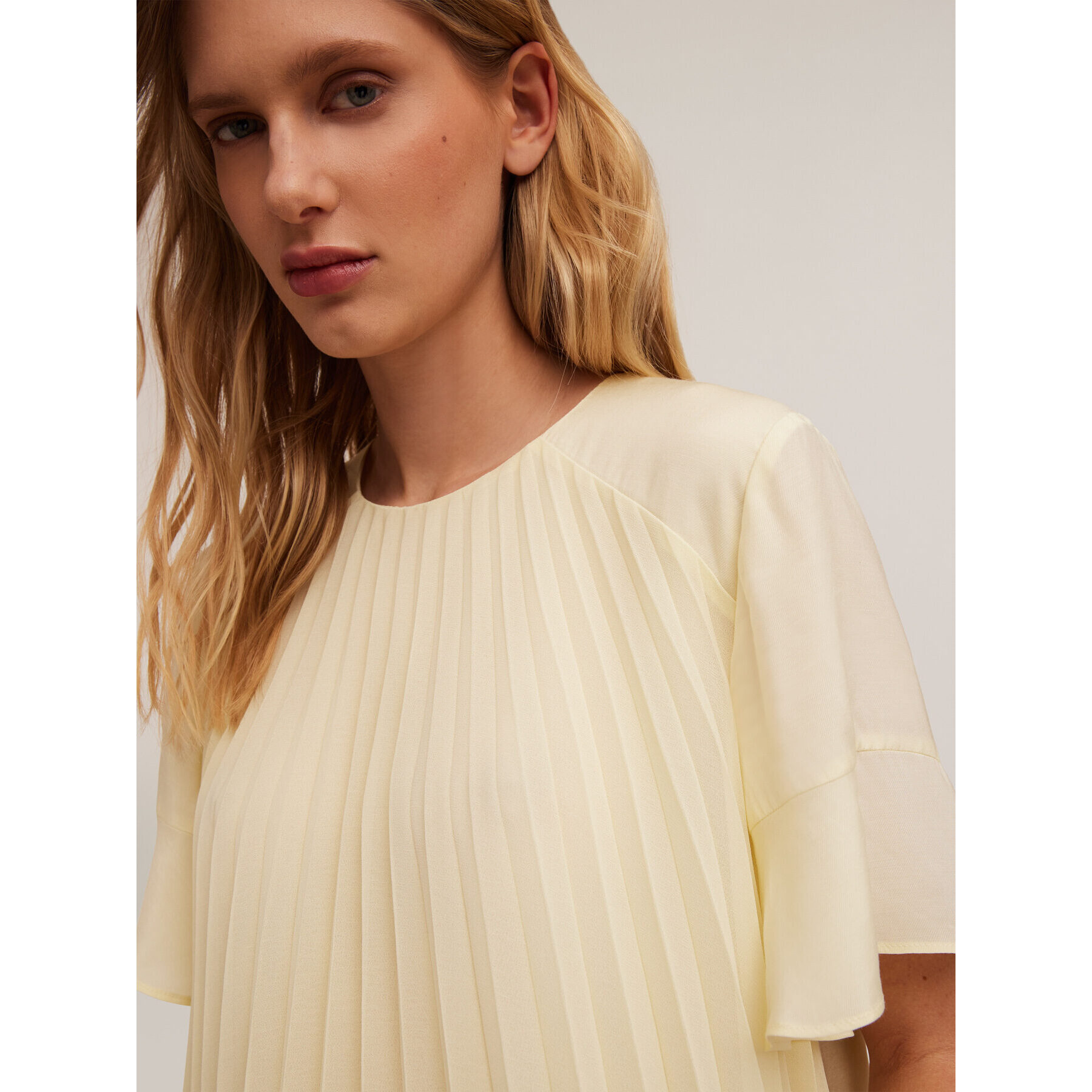 Motivi - Blusa plissé in georgette - Giallo