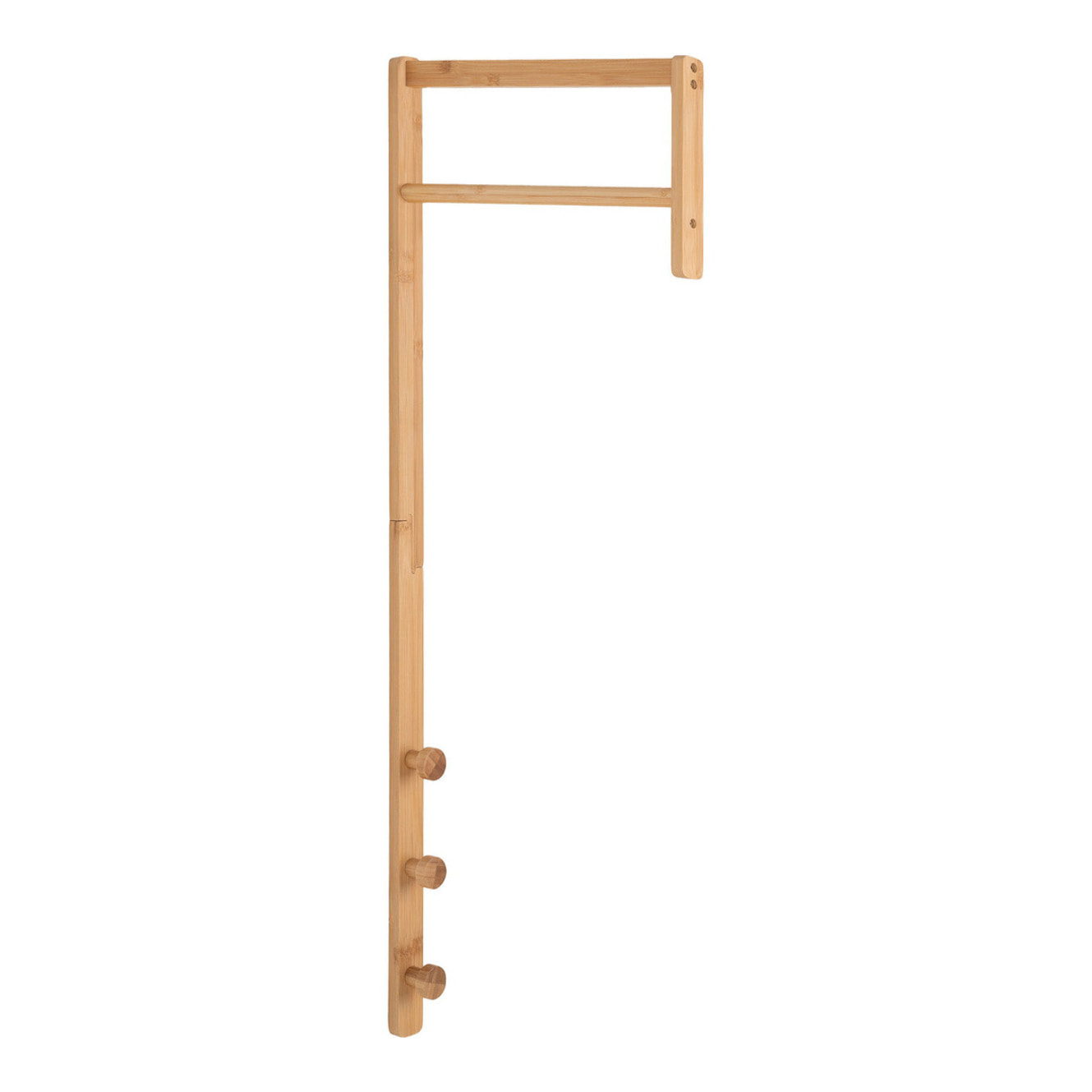 Porta-abiti da parete Trento in bambù naturale 30x82 cm