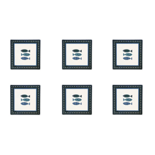 Set 6 piatti piani Excelsa – Ocean, Ceramica Multicolore