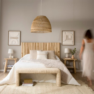 Table de chevet Nusa -bois massif de teck-couleur naturel 50 x 55 x 40 cm