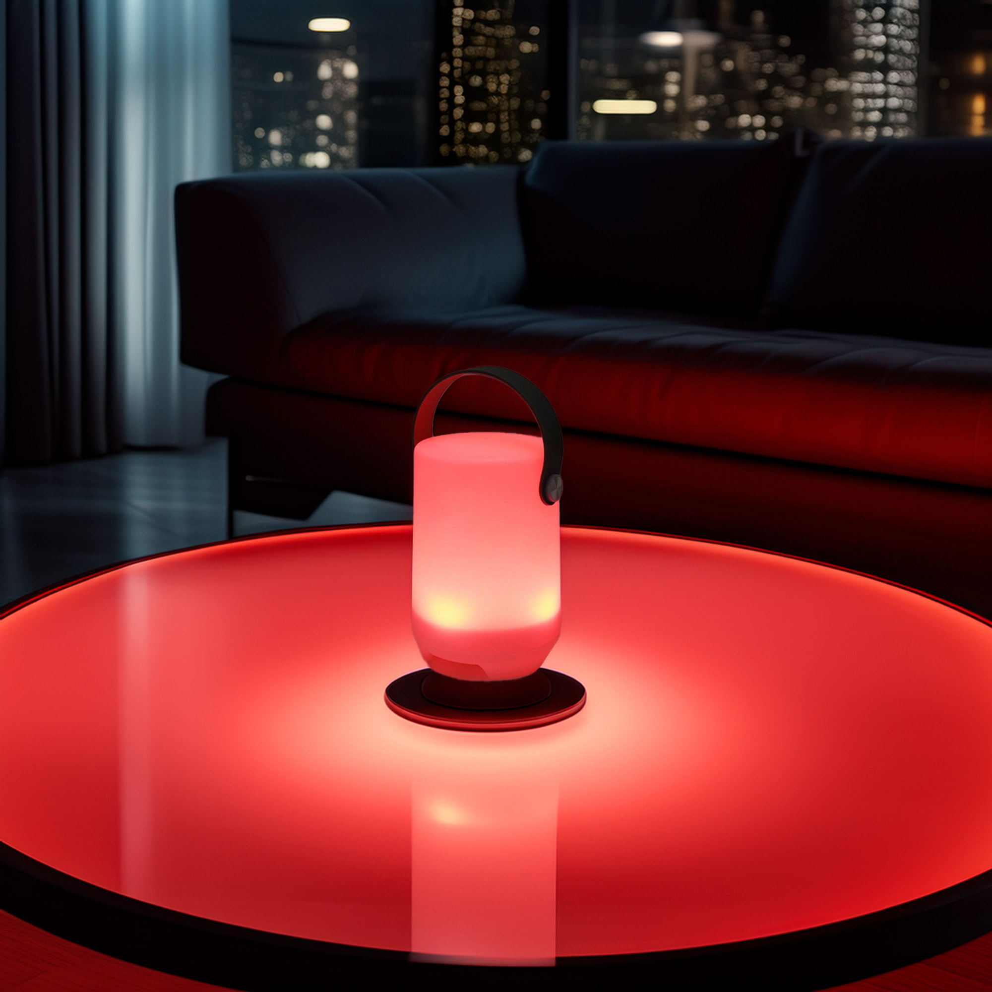 Well Home Lámpara de Mesa Recargable RGB con control remoto y 4 modos de color Ø11x15cm