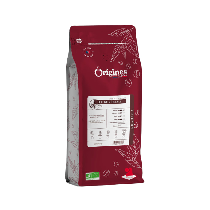 Café Bio Le Généreux - Grain1 kg