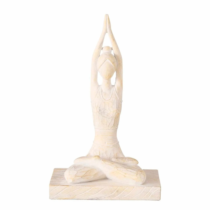 Statuette yoga jaipur blanche