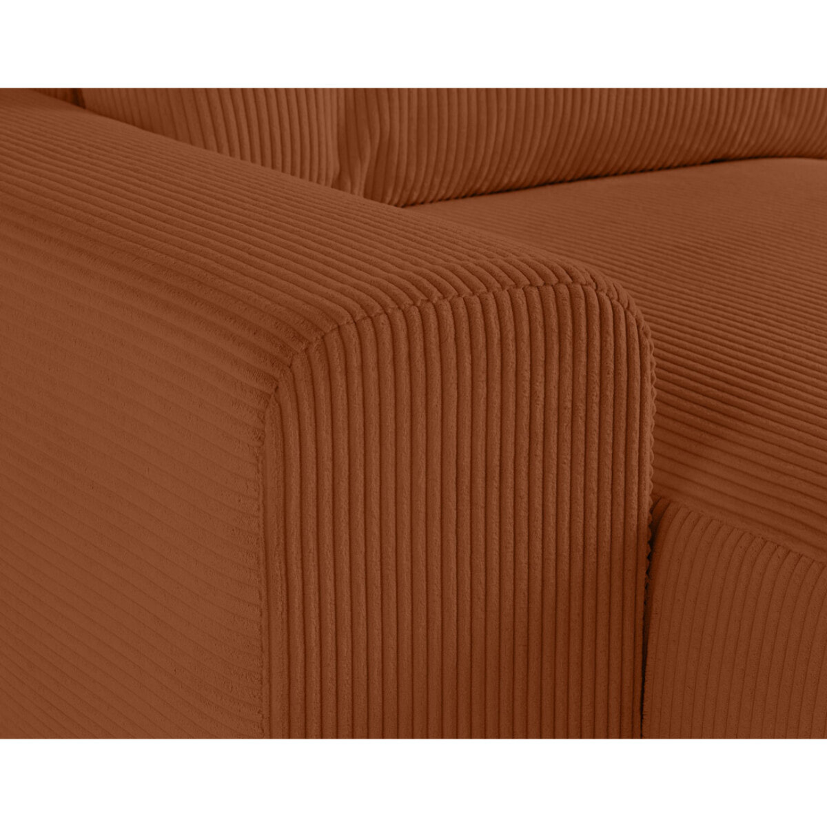 Garance - module d'assise méridienne gauche - en velours côtelé - Terracotta