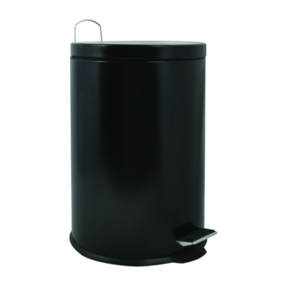 Poubelle à  pédale Acier 20L Noir mat MSV