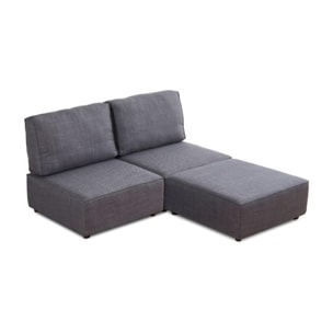 Sofá modular con chaiselongue 2 plazas Cubiq Gris