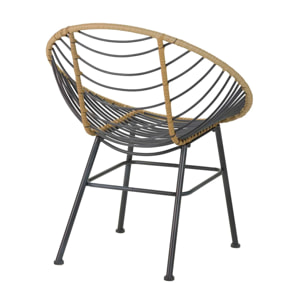 Silla Metal Fibra Sintetica Azul 56x66x78 Cm