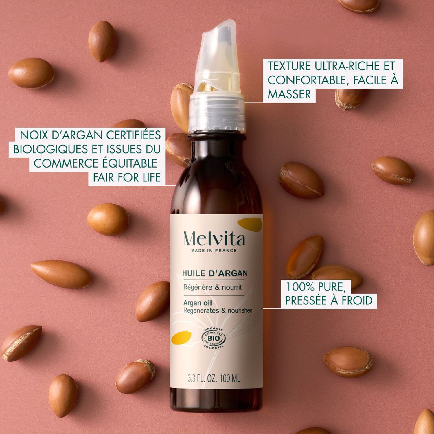 Huiles de Beauté - Huile d'Argan Régénératrice et Nourrissante 100ml                