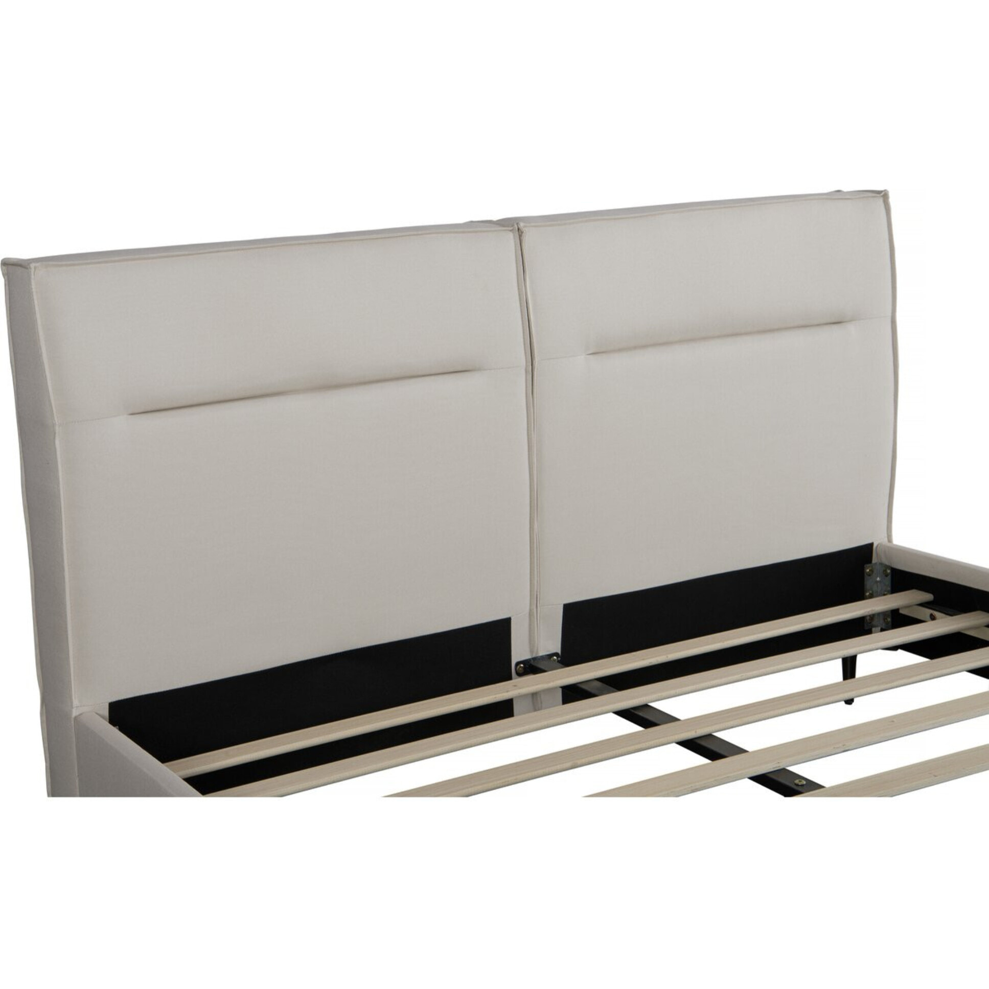 Lit double en tissu design "Moritz" - 160 x 200 cm - Beige