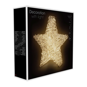 estrella de aluminio luminosa con 200 micro led 60x16x57cm