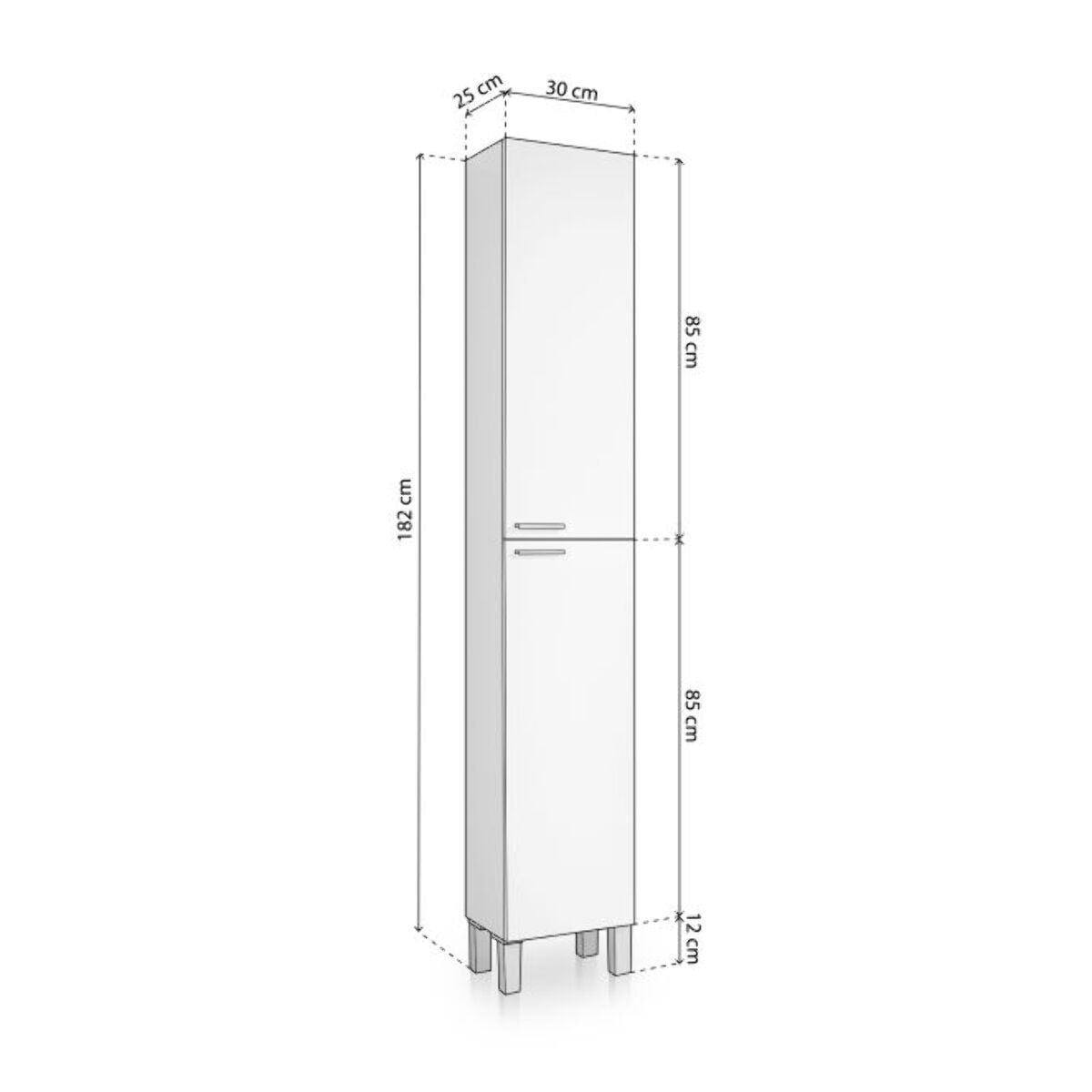 Columna de baño Inspire 2 puerta Blanco Brillo