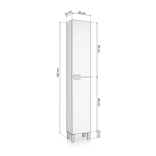 Columna de baño Inspire 2 puerta Blanco Brillo