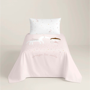 Juego de Sábanas Estampadas - Infantil - Incluye 1 Funda de Almohada - 100% Algodón - Pegaso Mágico
