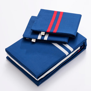 Juego de 4pzs color azul marino (funda nórdica doble + sábana bajera + 2x funda cojín) 100% algodón 180tc el ganso