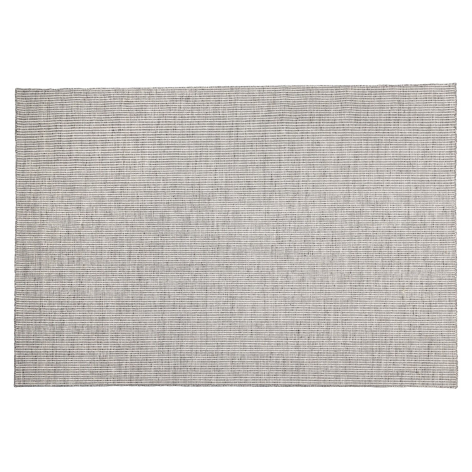 QUENTIN - Tapis rect 160x230cm en laine tissée couleur blanc/gris chiné